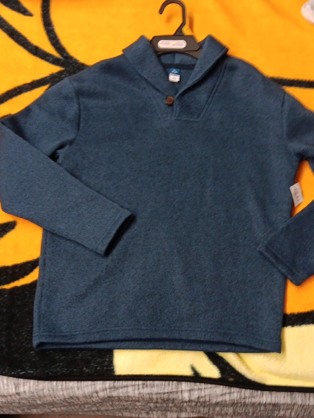 Old Navy Blue Shawl Collar Pullover Sweater